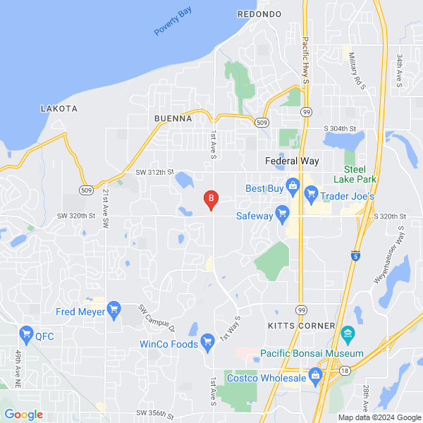 The Ye Law Firm location map: 31919 1st Ave S Suite 104, Federal Way, WA 98003., Federal Way, Washington